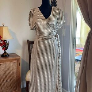H&M Black and White Striped Maxi Dress
